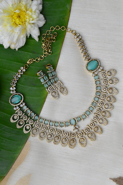 mint victorian long necklace