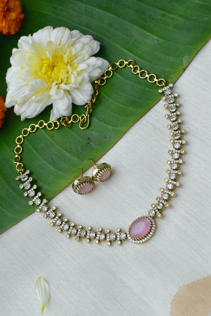 delicate cz choker set