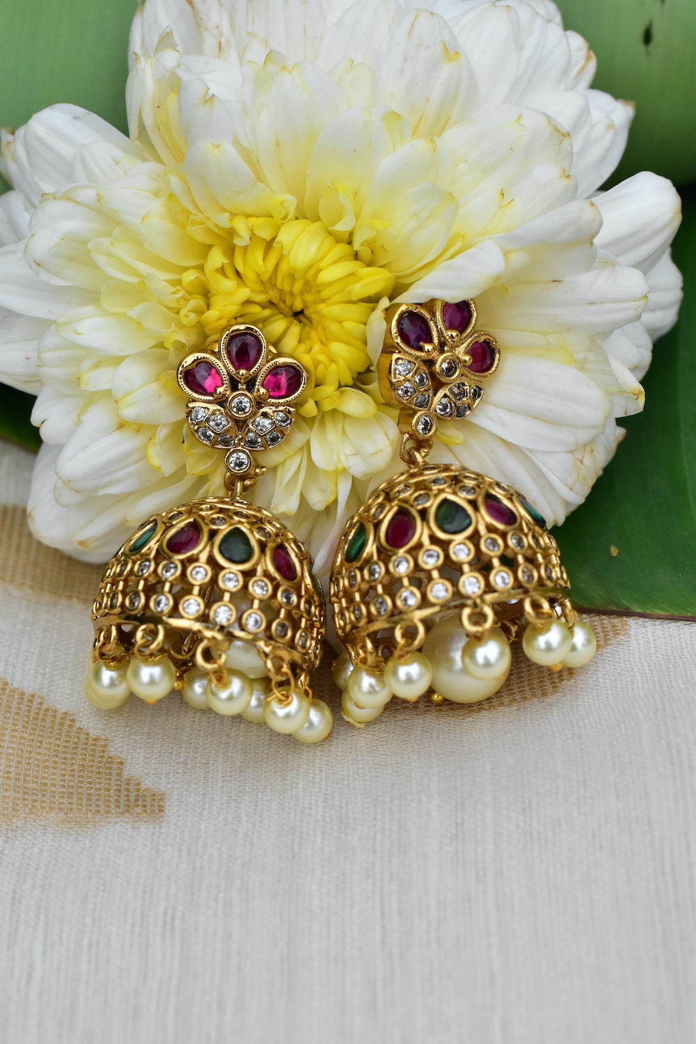 matte gold medium jhumka