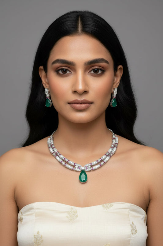 cz doublet necklace set