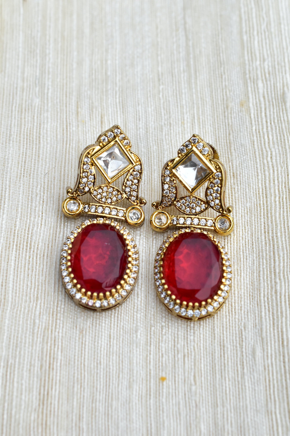 bridal antique doublet moissanite long necklace set