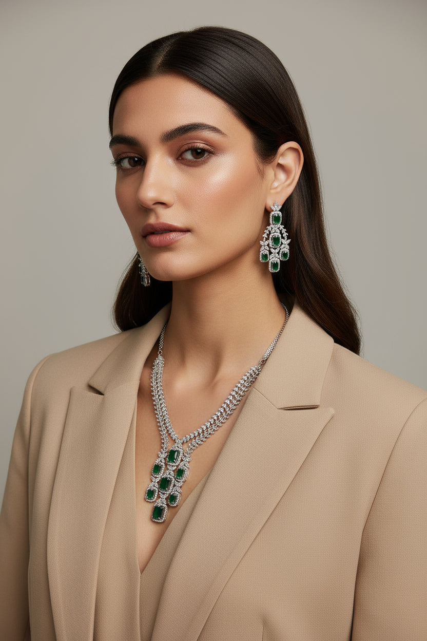 emerald cz necklaces 