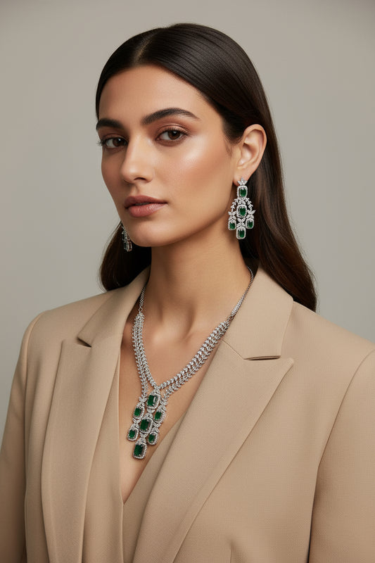 emerald cz necklaces 