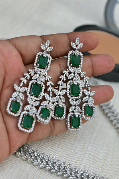 big zirconia drop earrings