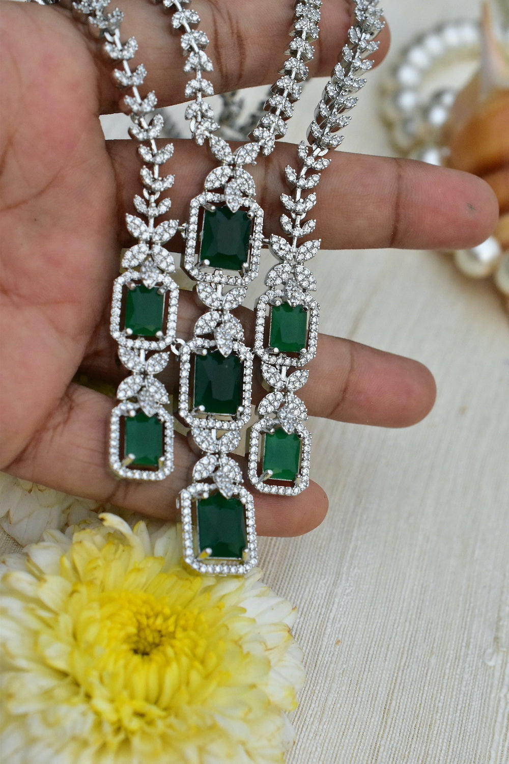 multilayer diamond necklace set