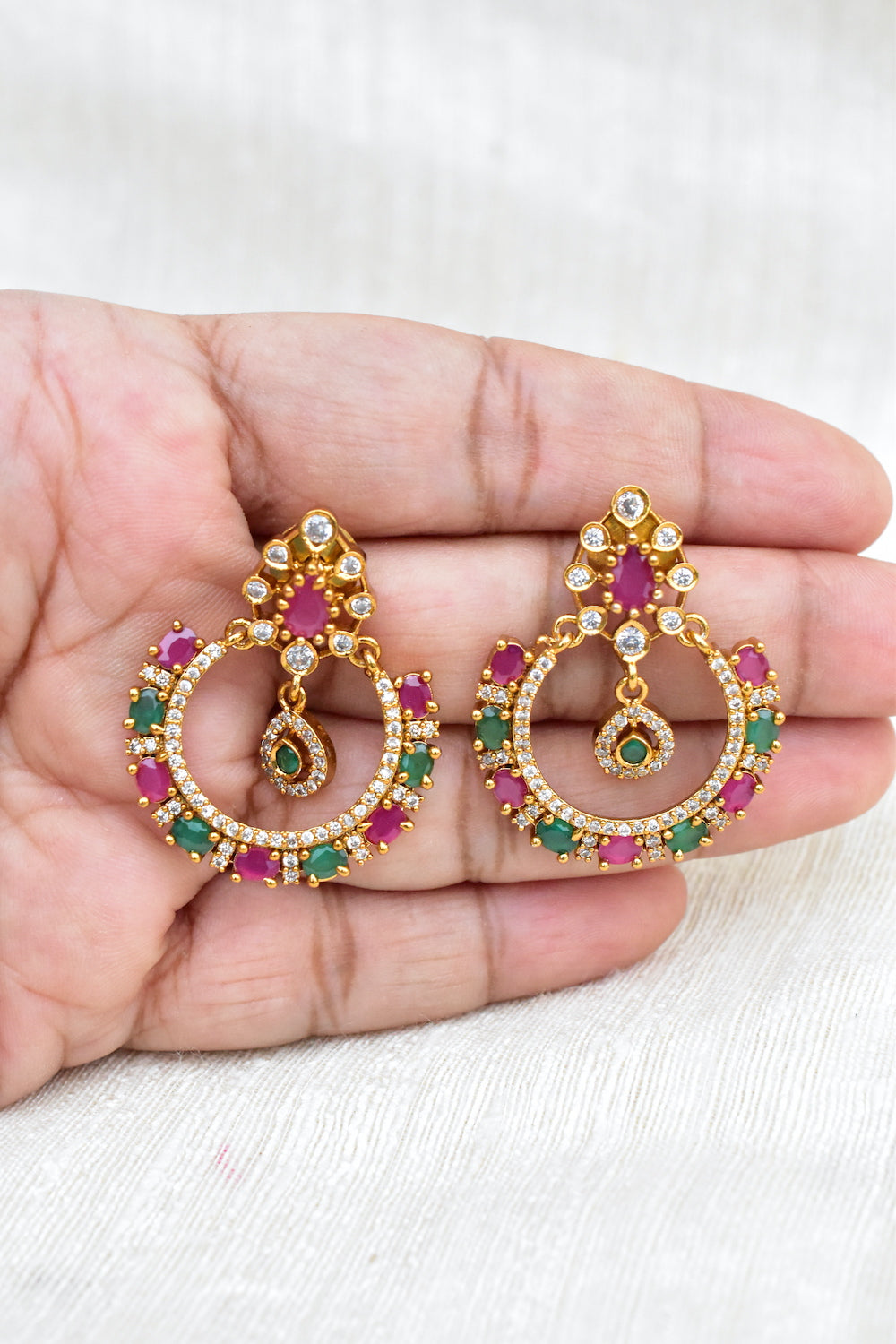 ruby emerald earrings