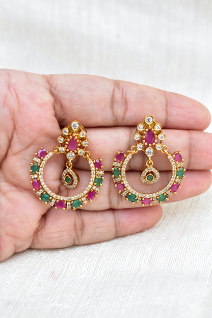 ruby emerald earrings