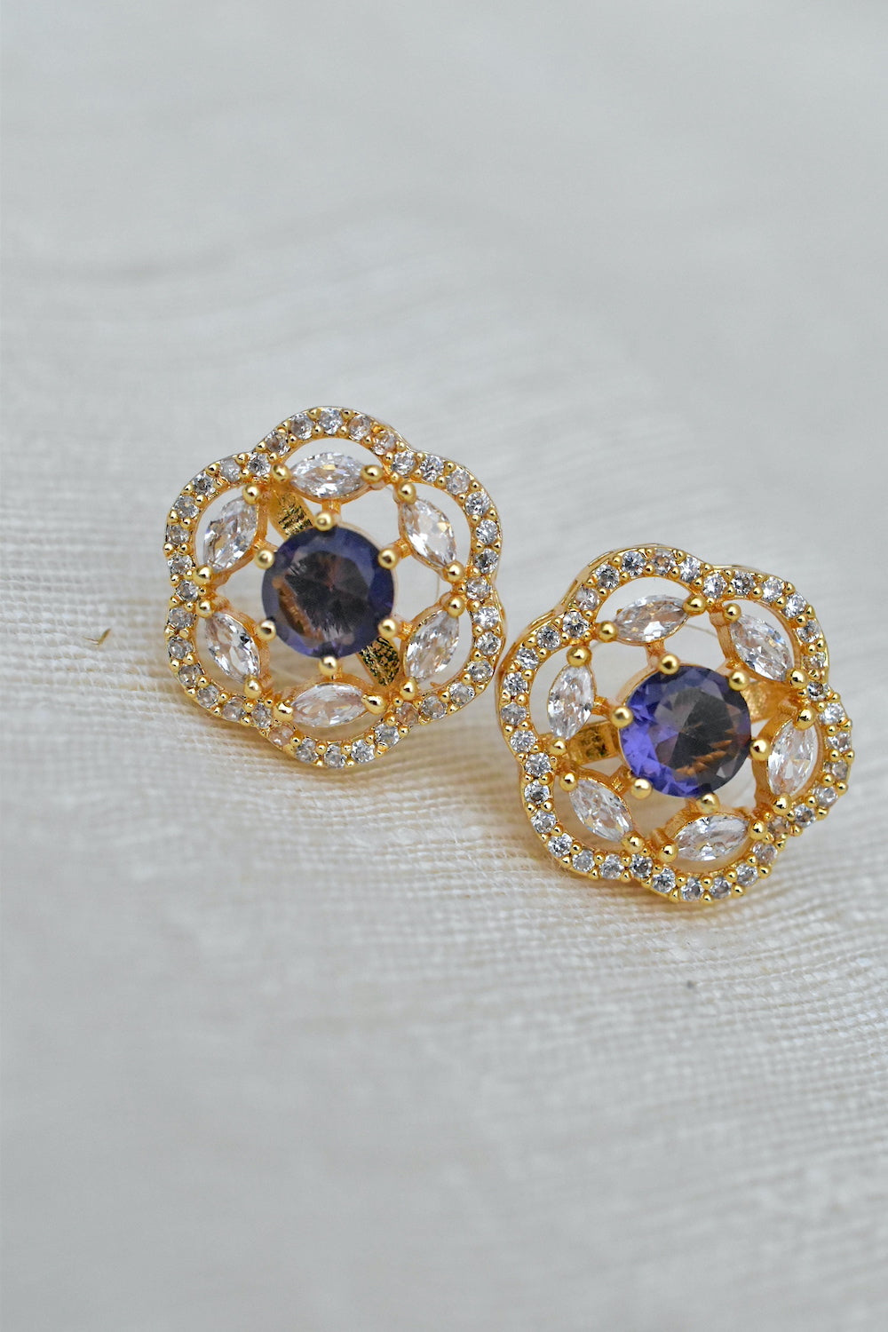 lavender cubic zirconia small earrings