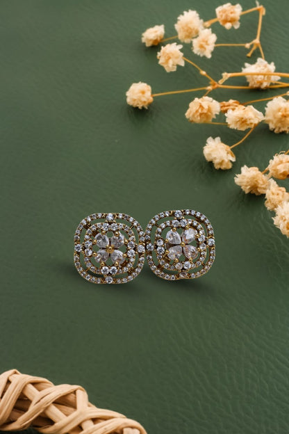 gold cz studs