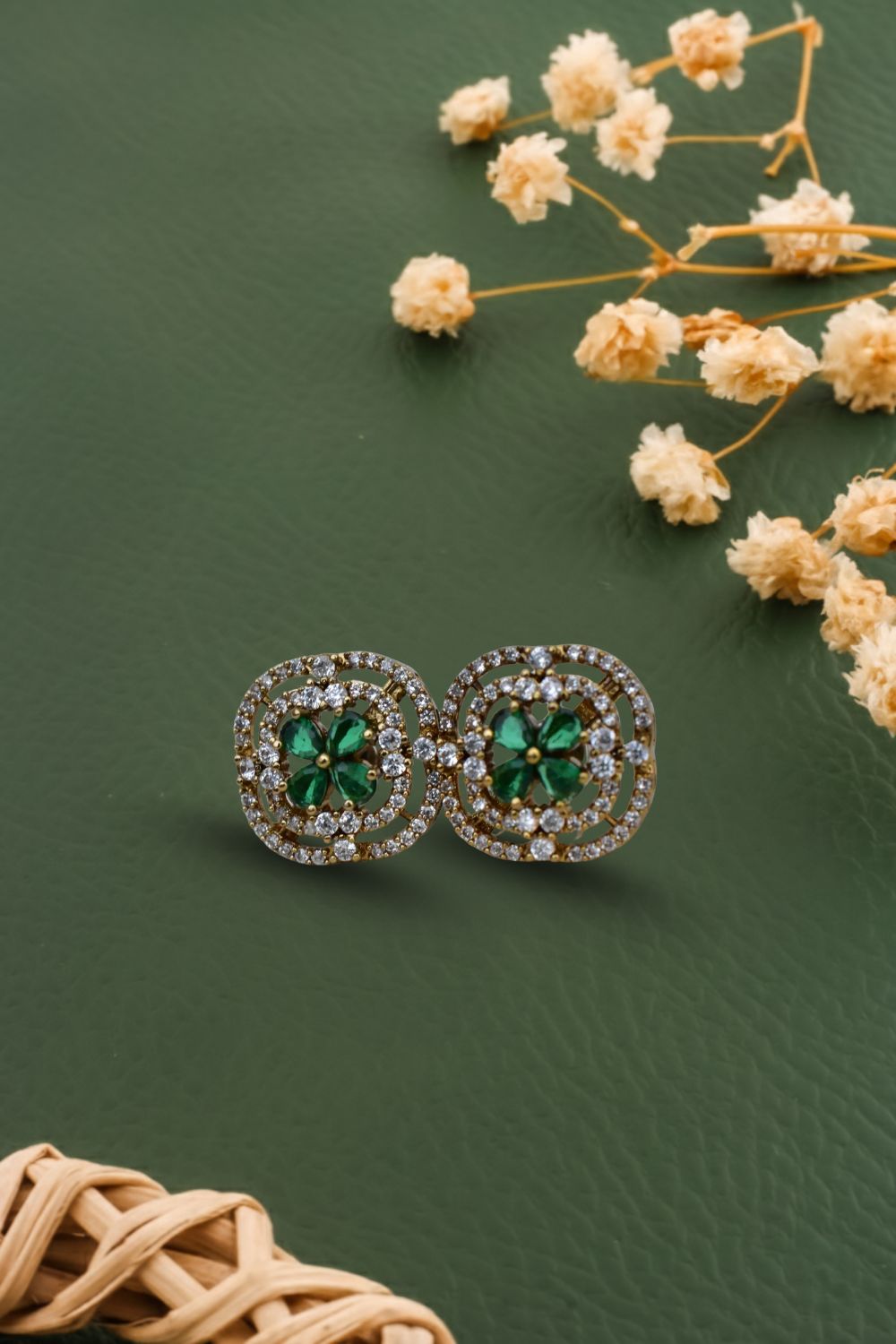 square  cubic zirconia studs