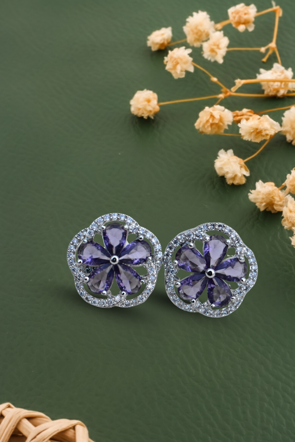 purple stud earrings