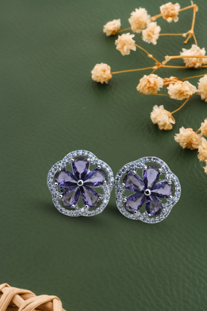purple stud earrings