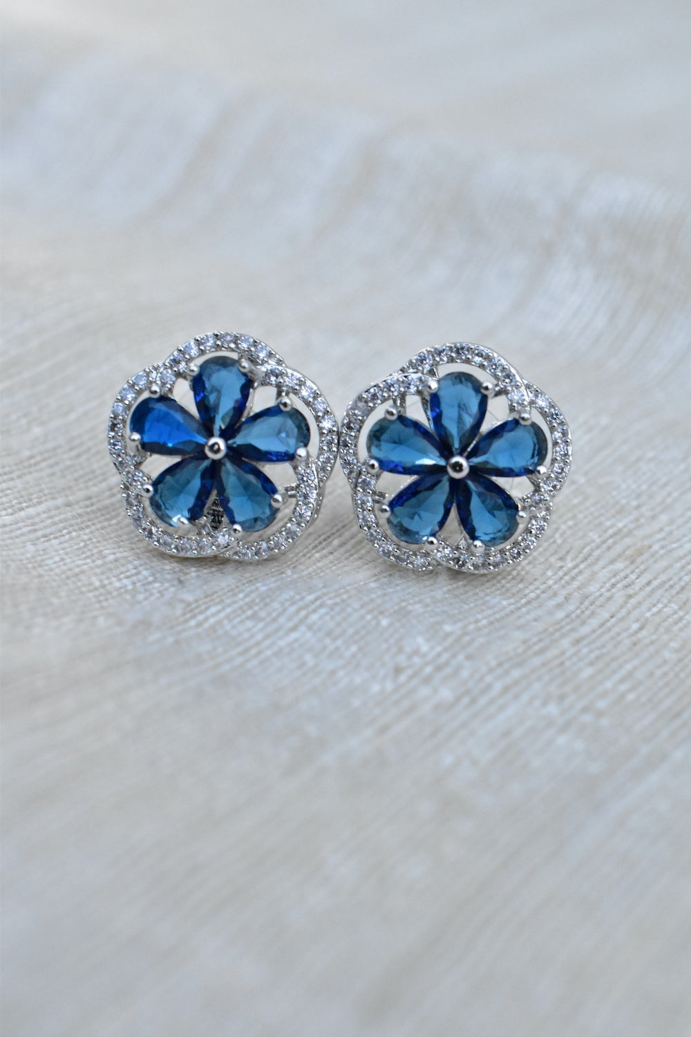 blue cz earrings