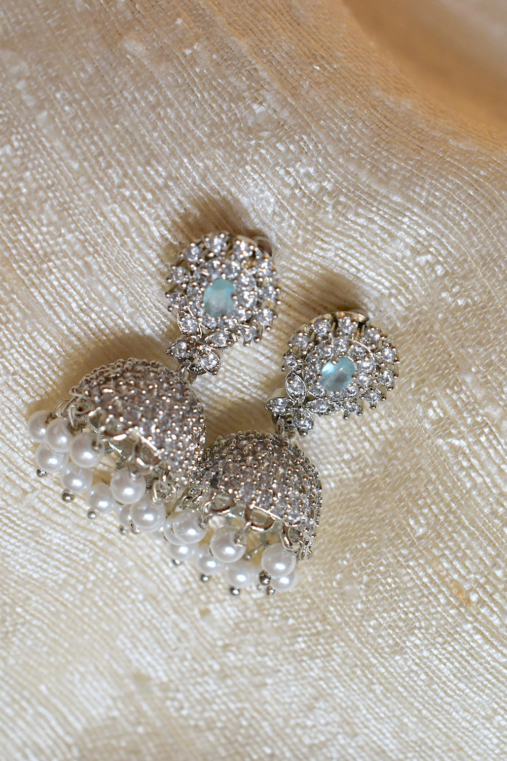 jhumka earrings silver diamond fashion
