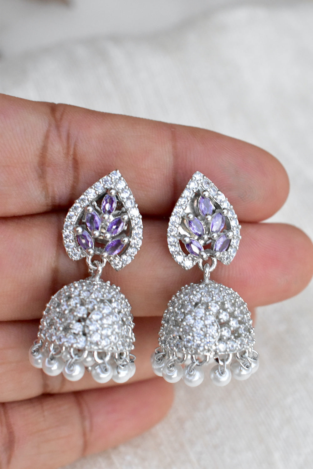 lavender jhumka