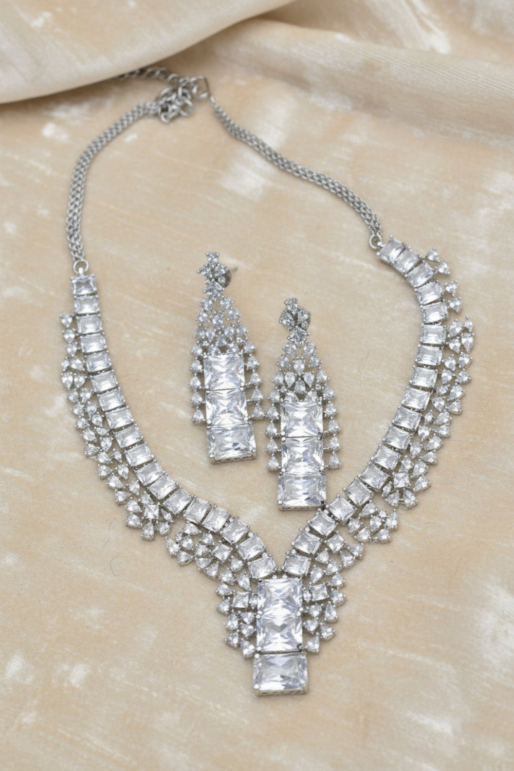 cz necklace earrings
