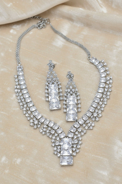 cz necklace earrings
