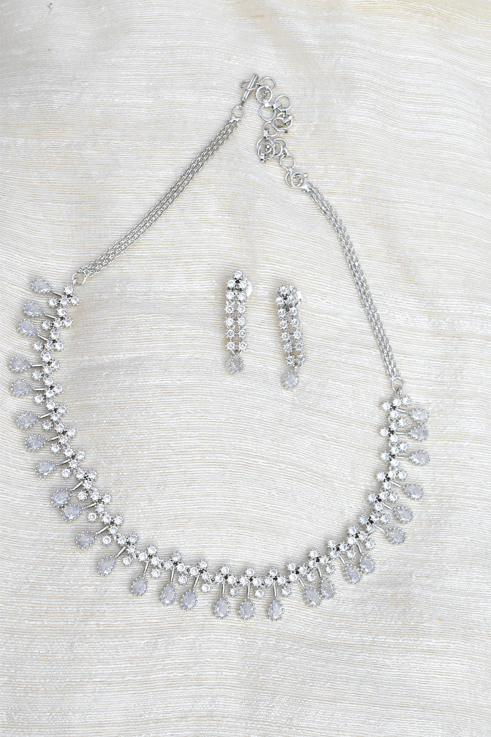 white gold diamond necklace set
