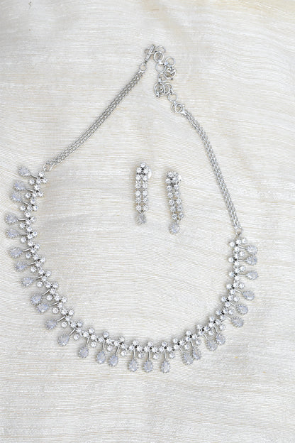 white gold diamond necklace set