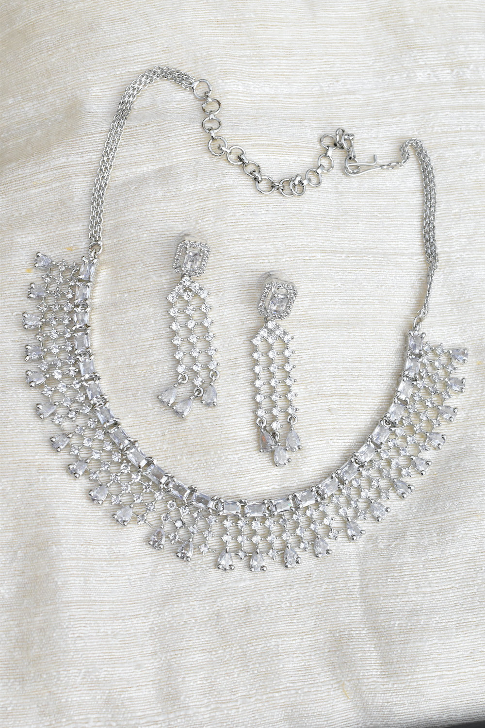 cz necklace earrings