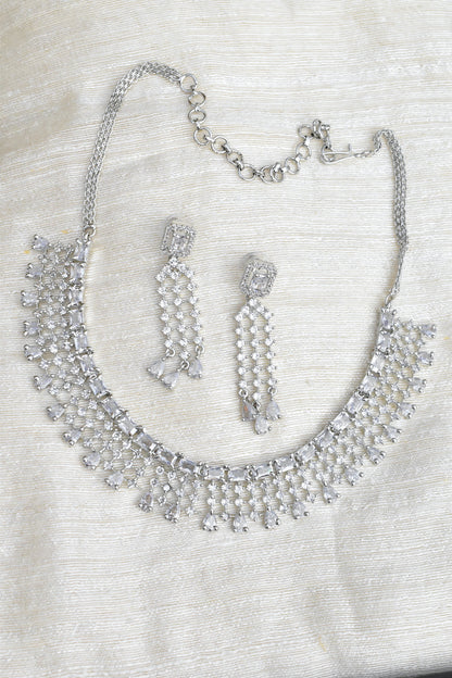 cz necklace earrings