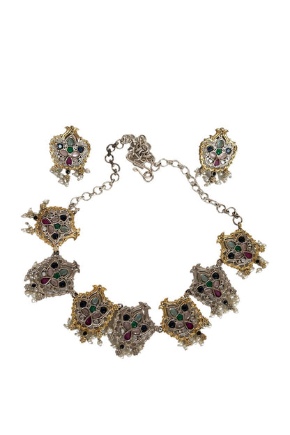 Tribal Choker Necklace Earrings Set trchnes230378