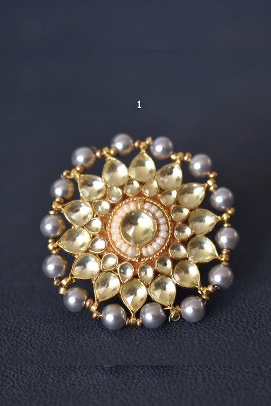 kundan finger ring