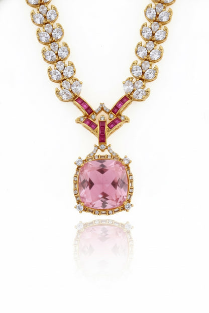 indian bridal long cubic zirconia doublet necklace earrings set