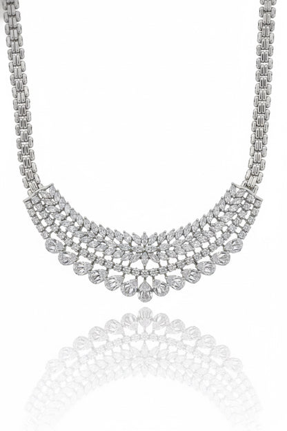 ad silver polish necklace earrings Set adspnes250390