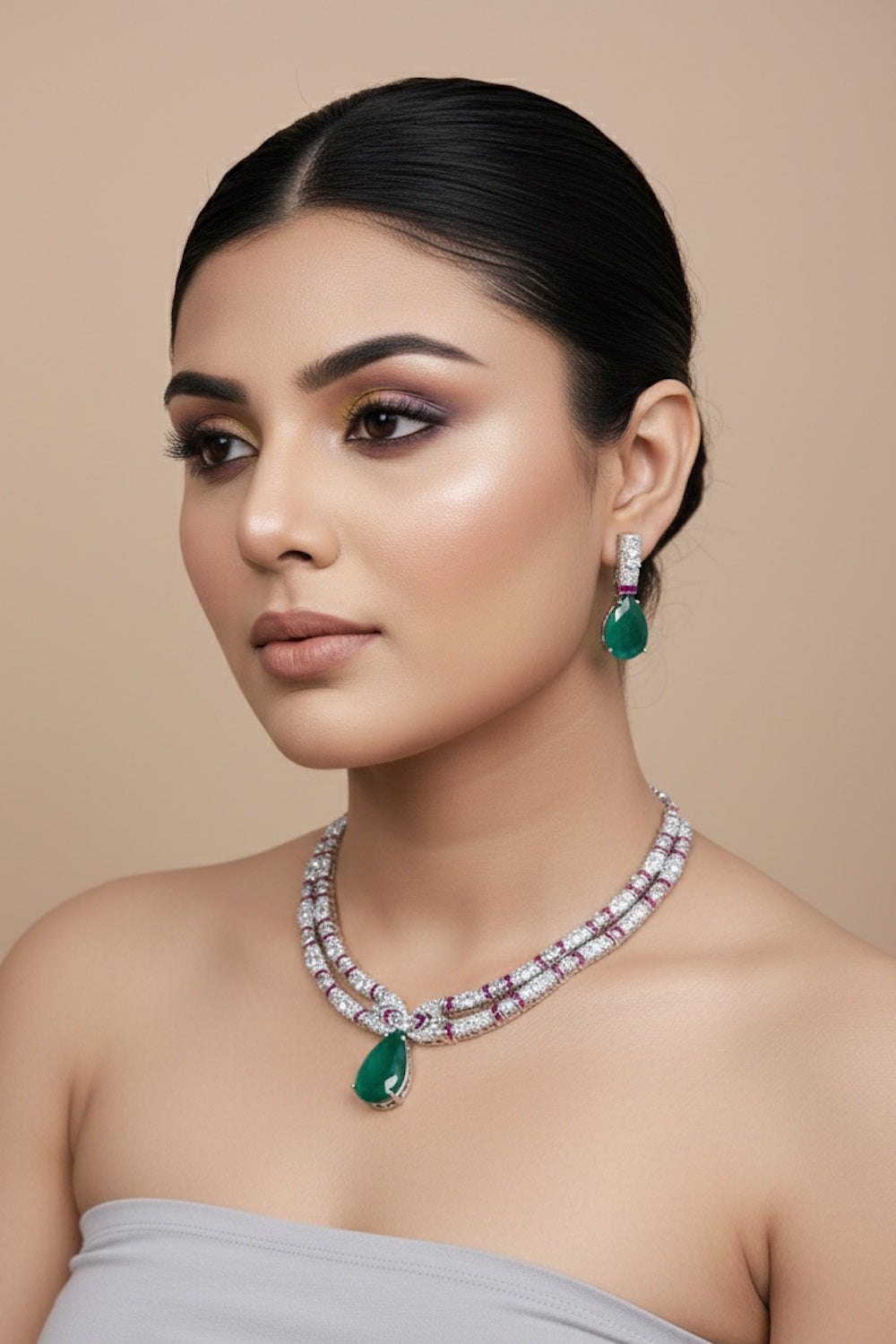 emerald diamond bridal jewelry