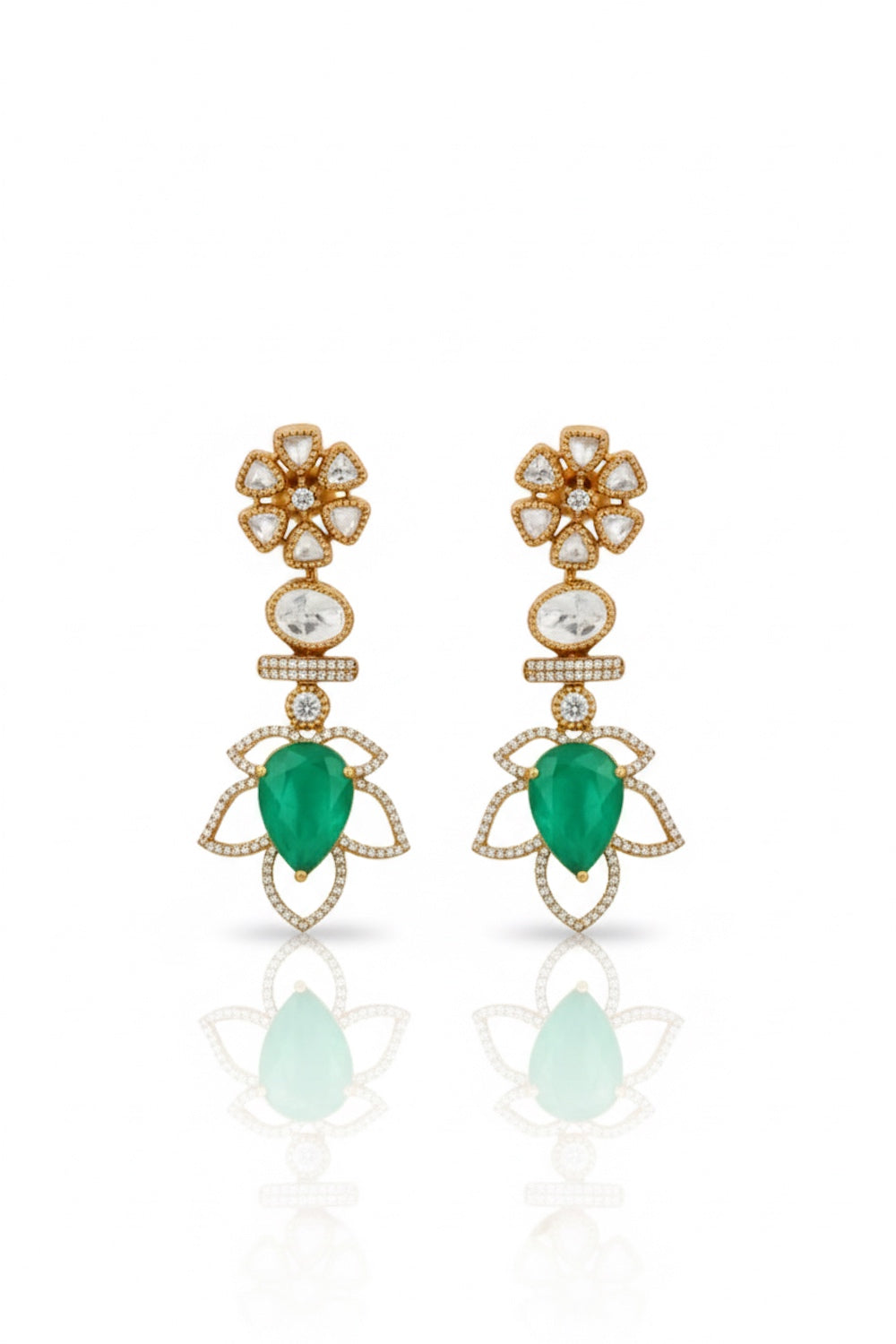 floral doublet drop earrings indian jewellery