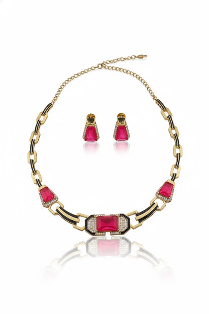 lightweight flexible western style oxidised choker necklace with black enamel and cubic zirconia indian jewellery bridal trousseau 