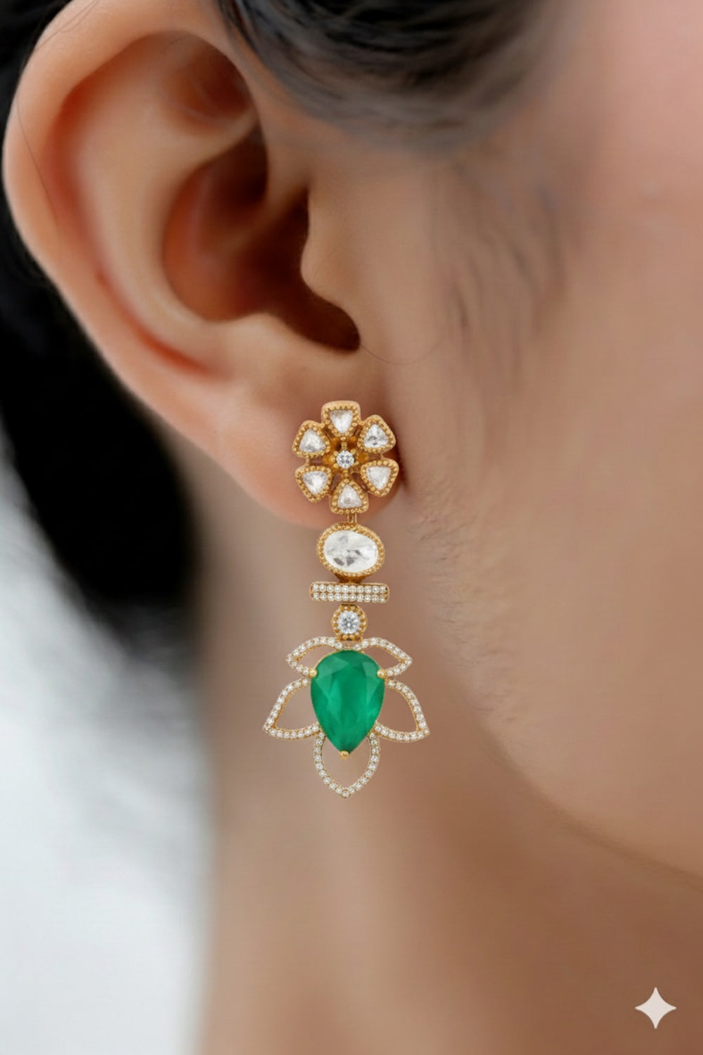 floral doublet drop earrings indian jewellery