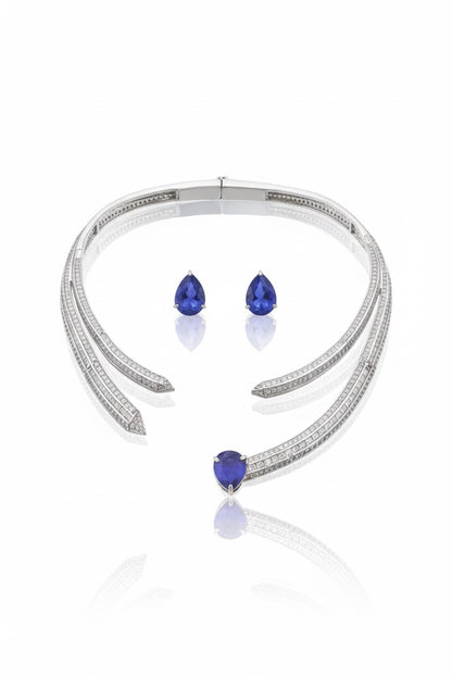 cunc zirconia doublet stone from openable hasli necklace stud earrings set with doublet stones