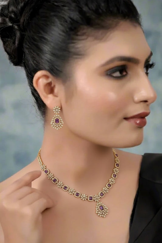 cz victorian necklace set