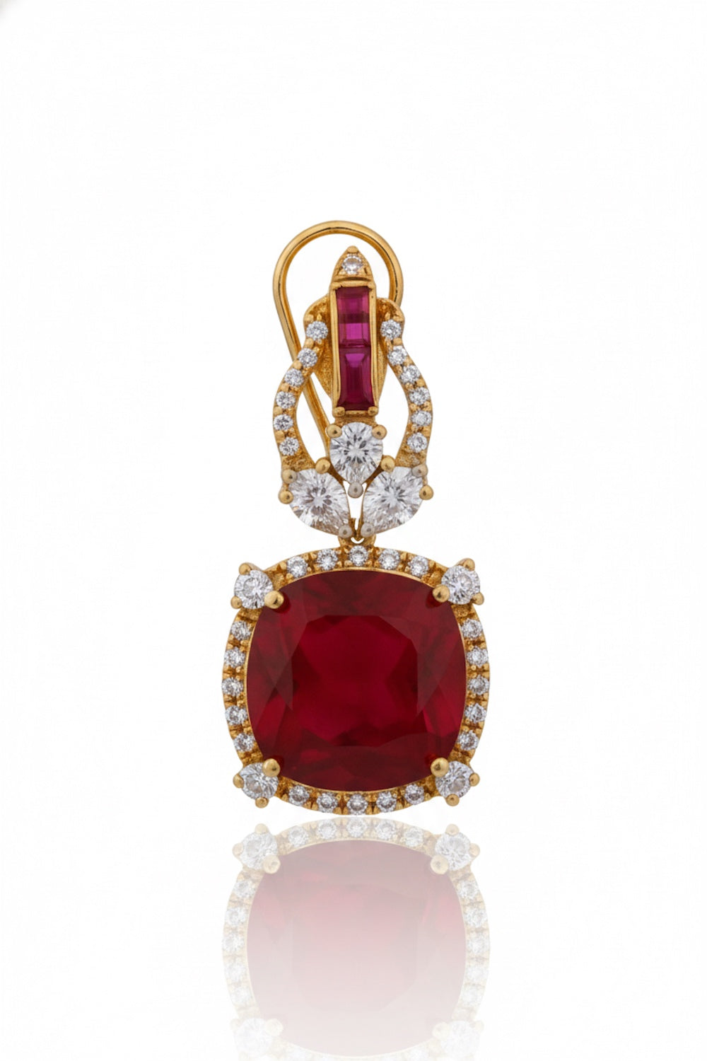 indian bridal long cubic zirconia doublet necklace earrings set