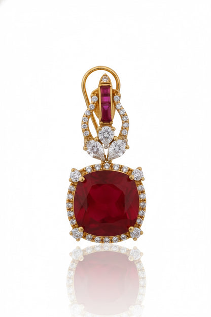 indian bridal long cubic zirconia doublet necklace earrings set