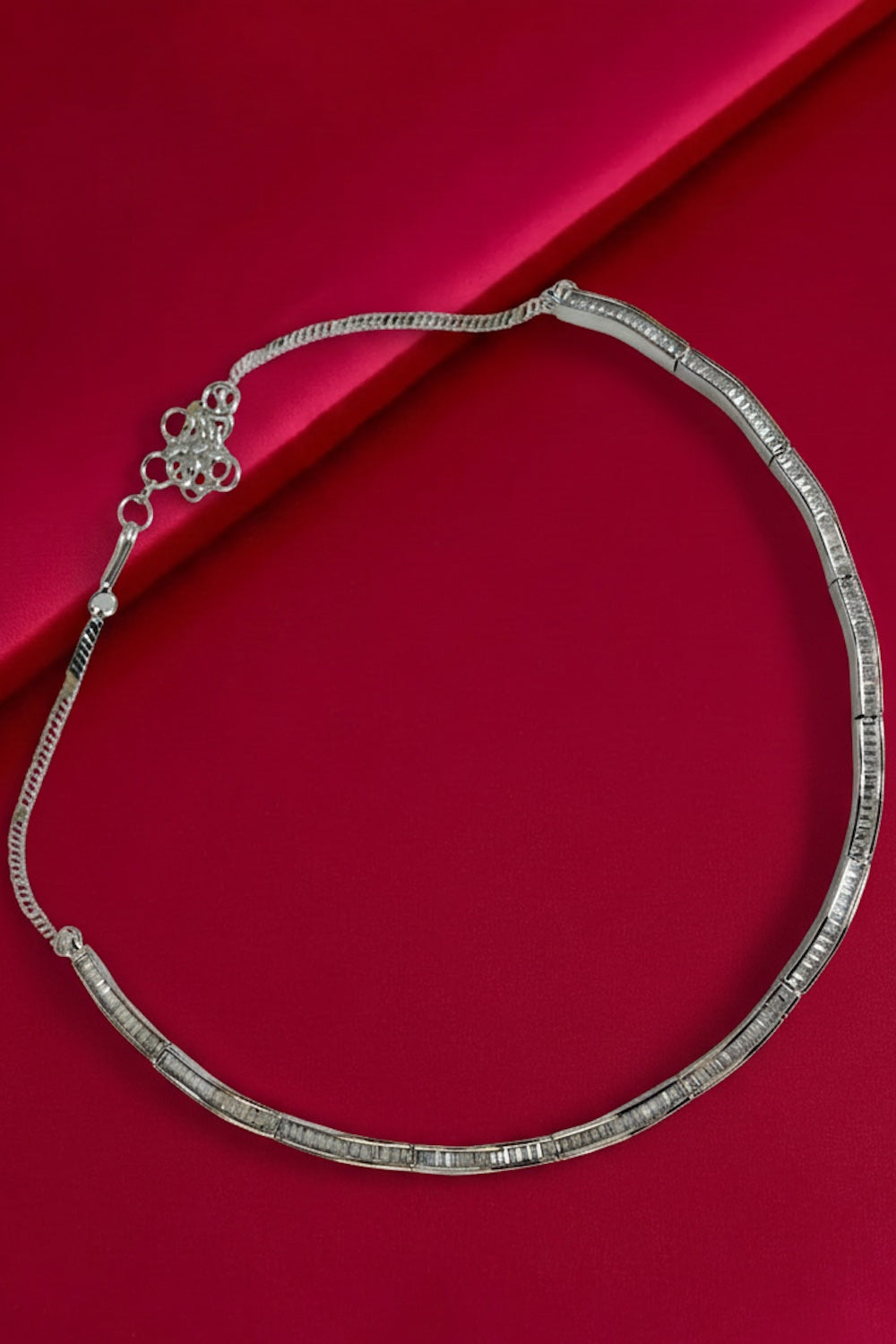 silver cz hasli necklace