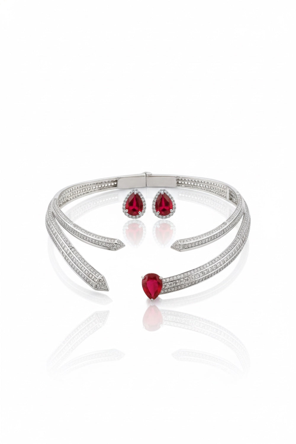 cunc zirconia doublet stone from openable hasli necklace stud earrings set with doublet stones