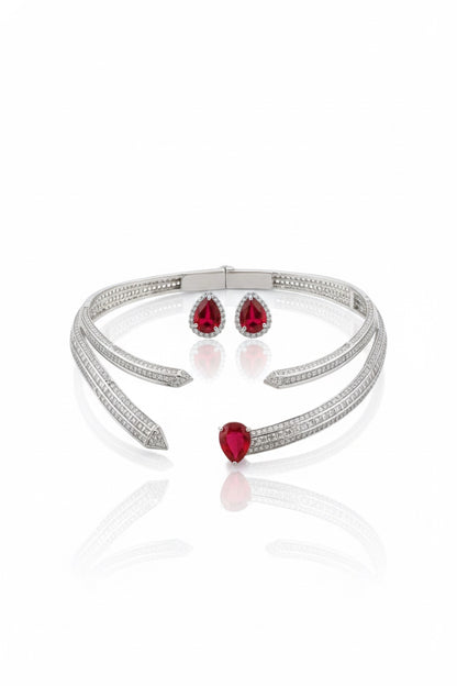 cunc zirconia doublet stone from openable hasli necklace stud earrings set with doublet stones
