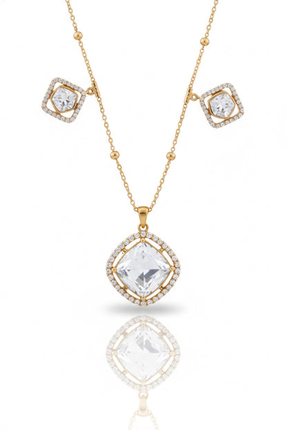 square polki pendant earrings indian jewellery