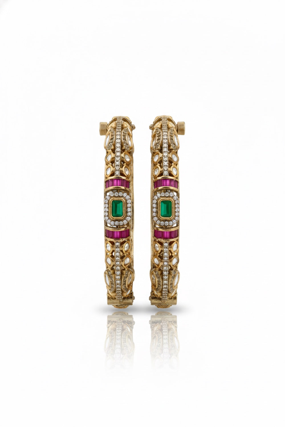 tyaani kundan jadau moissanite victorian polki kundan openable bangle indian bridal jewellery indian wedding