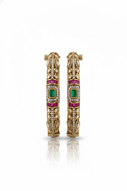 tyaani kundan jadau moissanite victorian polki kundan openable bangle indian bridal jewellery indian wedding