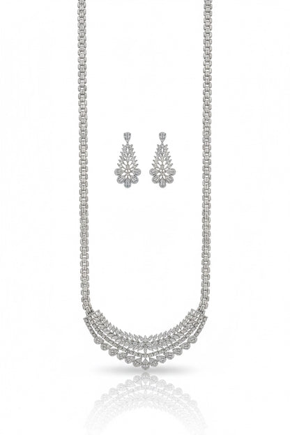 ad silver polish necklace earrings Set adspnes250390