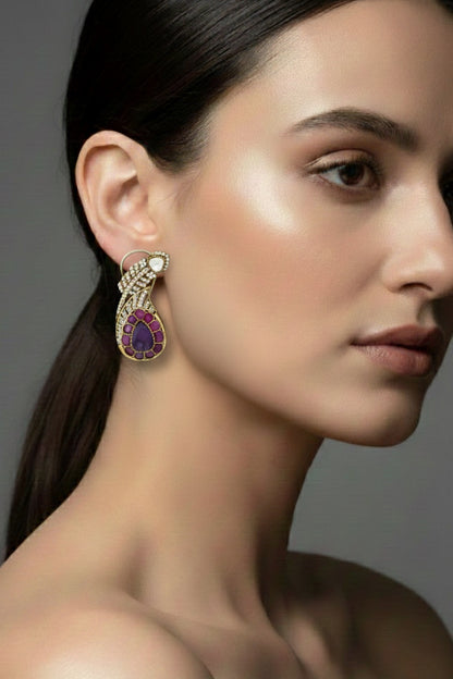 purple pink earrings