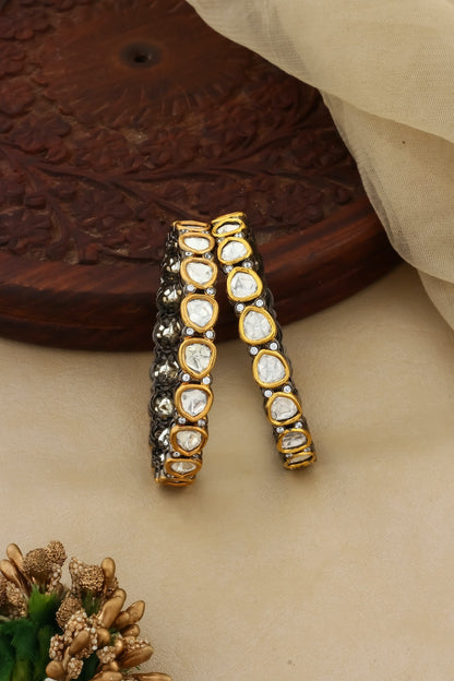 jadau moissanite polki kundan openable bangle