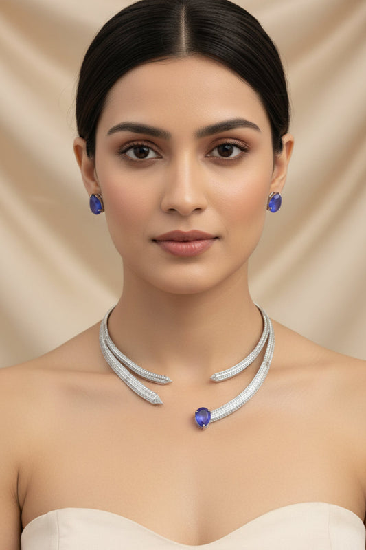 cunc zirconia doublet stone from openable hasli necklace stud earrings set with doublet stones