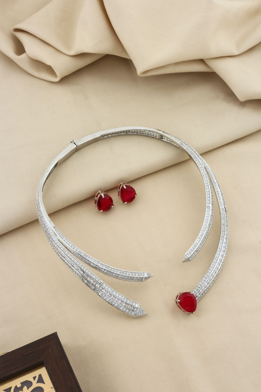 cunc zirconia doublet stone from openable hasli necklace stud earrings set with doublet stones