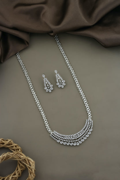 ad silver polish necklace earrings Set adspnes250390