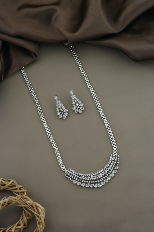 ad silver polish necklace earrings Set adspnes250390